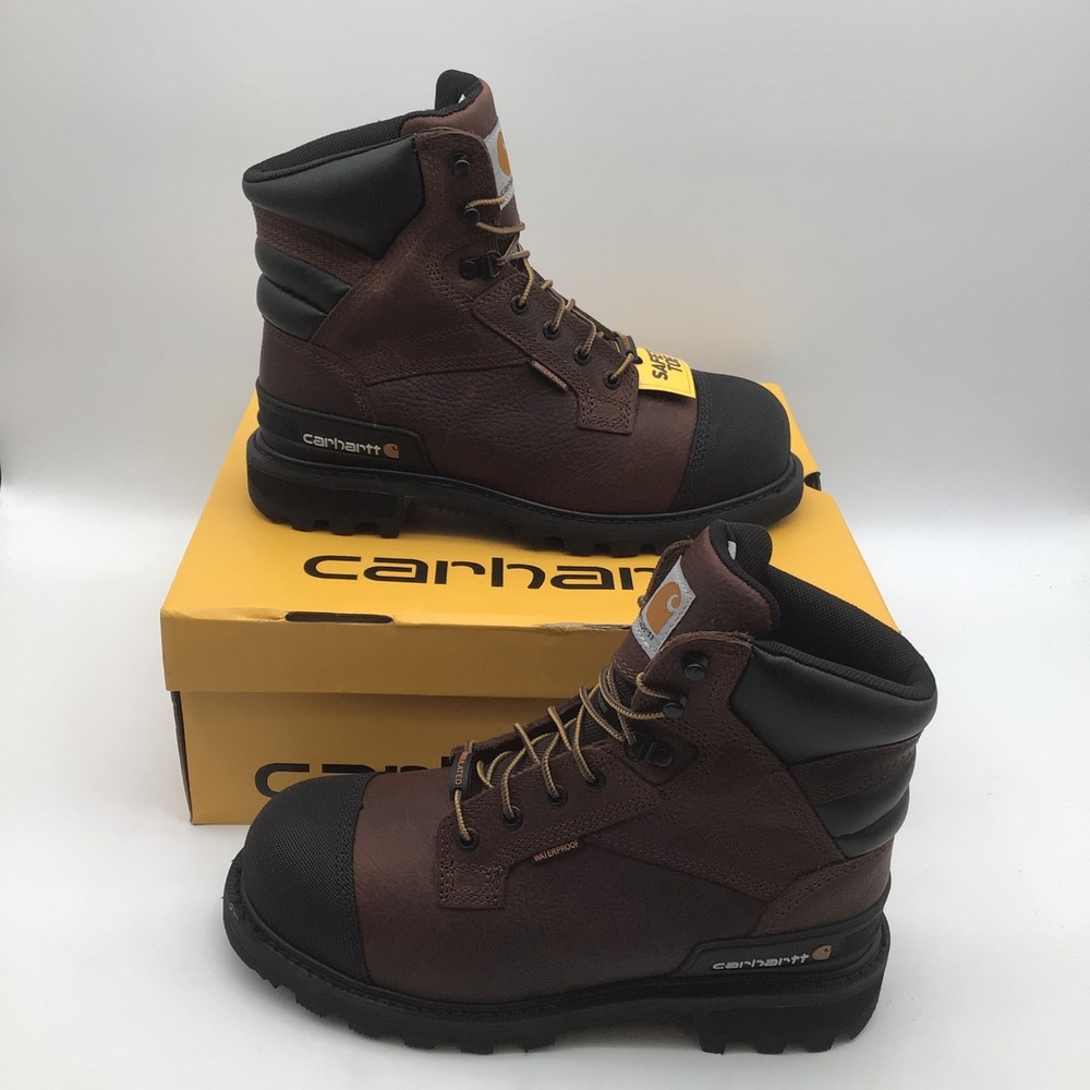 Carhartt Mens CMR6859 6" Steel Toe Waterproof Insulated‎ Work Boots Brown 8W NEW